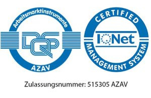 DQS und IQNet zertifiziert nach AZAV, Zulassungsnummer 515305 AZAV